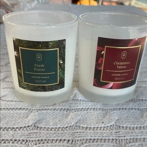 NWOT Threshold Fresh Fraser/Christmas Velvet Scented Candle Set each 5oz